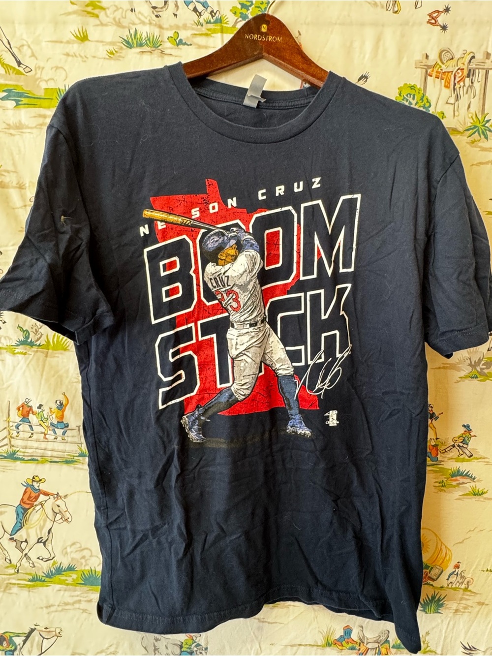 Next Level Apparel Navy Graphic 'Boom Stick' Minnesota Twins size large